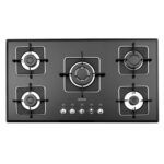اجاق گاز صفحه ای استیل البرز G5960i پنج شعله با صفحه شیشه سکوریت